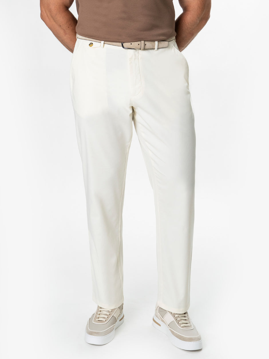 Pantaloni Chinos Barbati Crem 100% Bumbac Bman0003 (1)