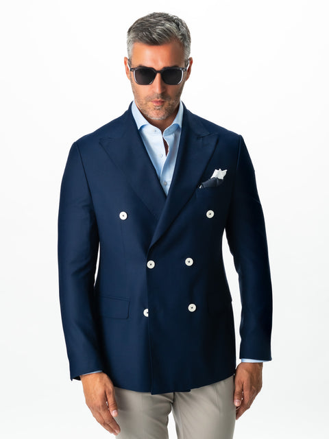 Sacou Barbati Albastru Royal Doua Randuri Lana Sarto BMan0007