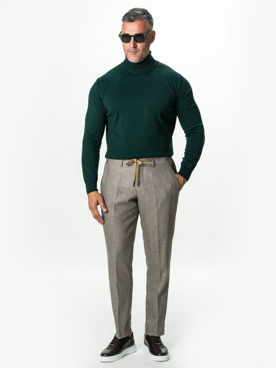 Pulover Tip Helanca Verde Bărbați 100% Bumbac Premium Levent Cottone Toamna&Iarna BMan0007 (4)