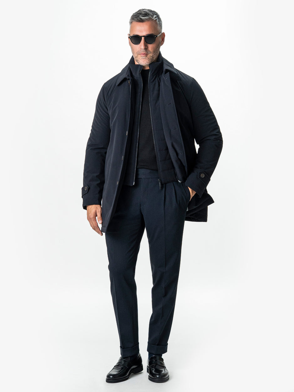 Pantaloni Cu Pense Barbati Bleumarin Gurkha Din Stofa De Toamna BMan702 (4)