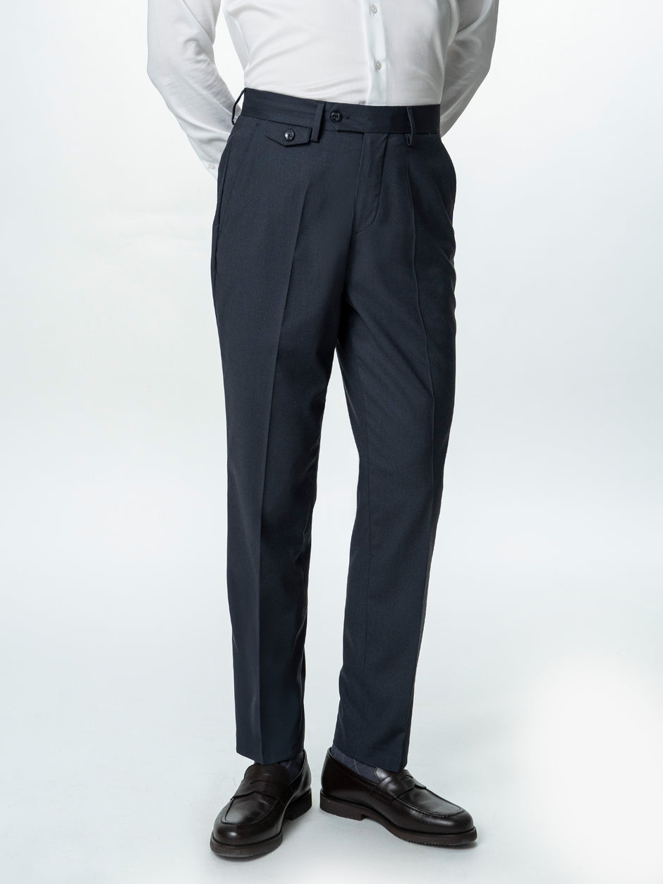 Pantaloni Barbati Gri Inchis Cu Talie Inalta Din Lana BMan0002 (5)