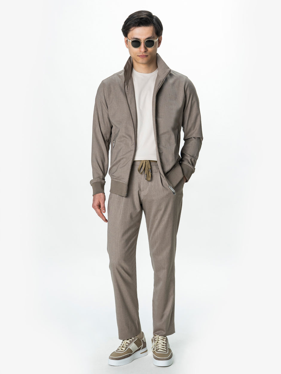 Pantaloni Barbati Casual Crem Din Lana BMan0104 (2)