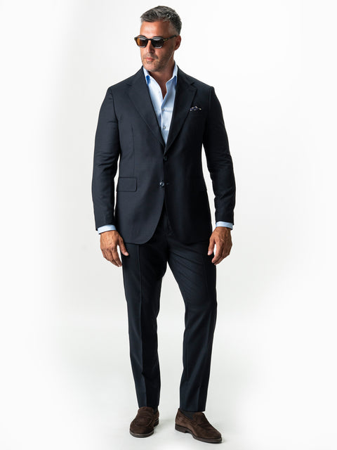 Costum Bleumarin Barbati Lana Vitale Barberis Oxford Flexo BMan0015