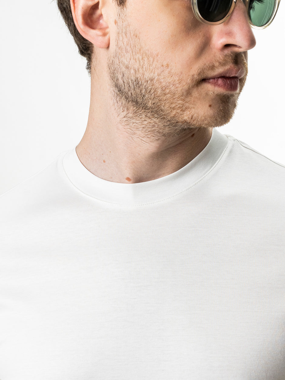 Tricou Premium Barbati Alb Din Bumbac Egiptean Mercerizat BMan278 (4)