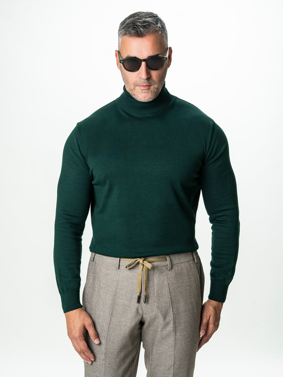 Pulover Tip Helanca Verde Bărbați 100% Bumbac Premium Levent Cottone Toamna&Iarna BMan0007 (5)