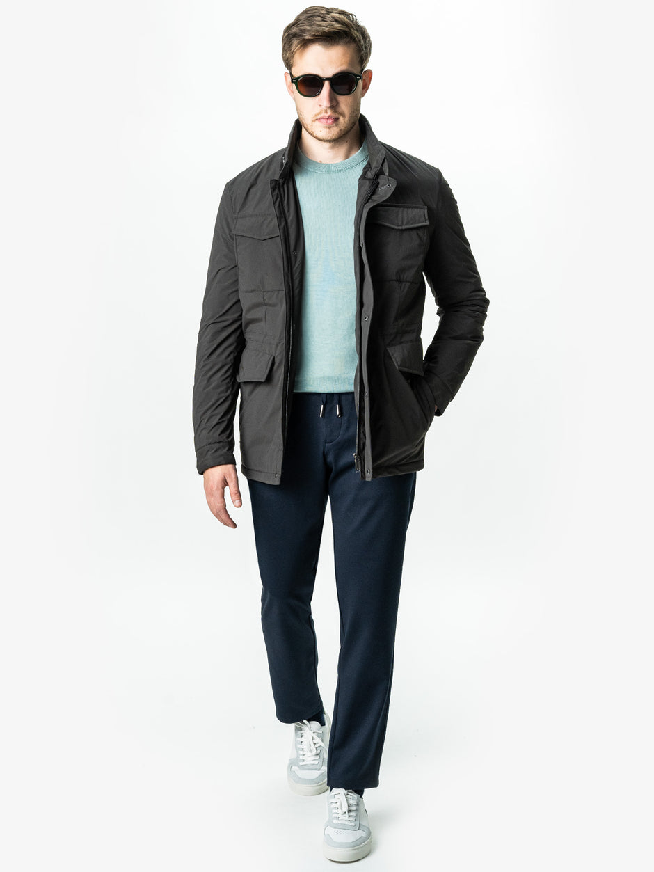 Pantaloni Casual Bleumarin Barbati Full Stretch Cu Snur BMan0012 (2)