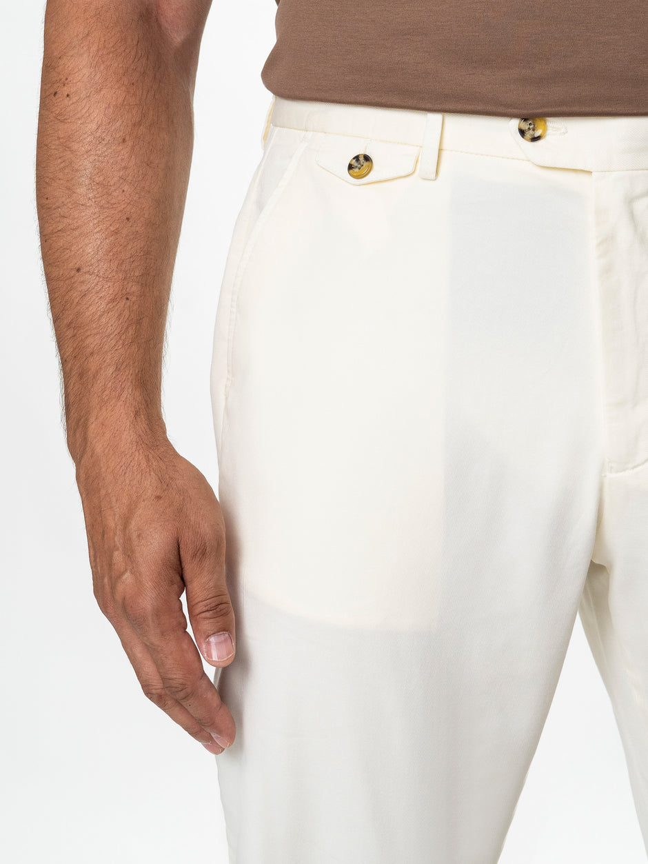 Pantaloni Chinos Barbati Crem 100% Bumbac Bman0003 (5)