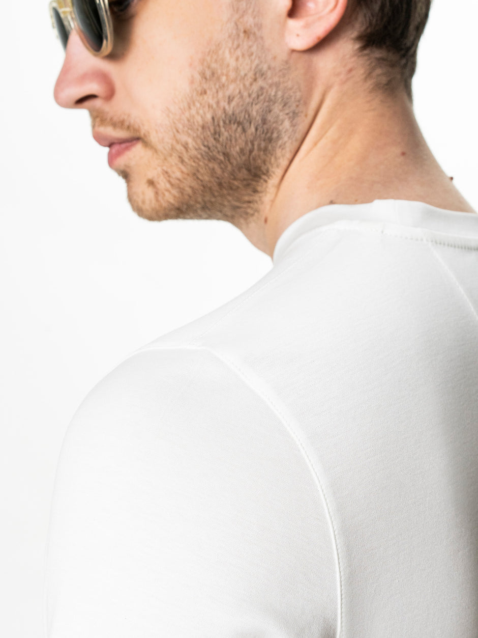 Tricou Premium Barbati Alb Din Bumbac Egiptean Mercerizat BMan278 (5)