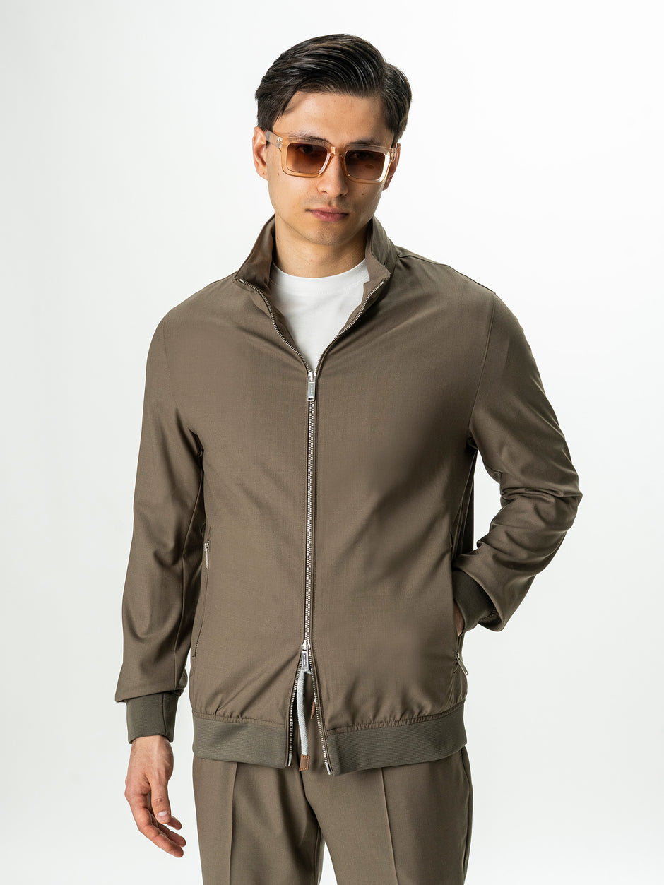 Tracksuit Premium Barbati Bej din Lana cu Gluga Ascunsa BMan0004 (2)