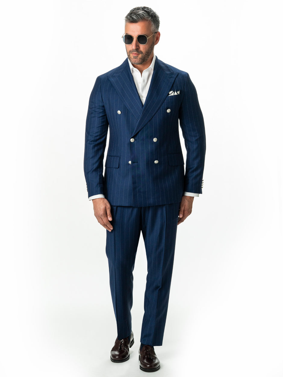 Costum Barbati Albastru Marine Dungi Lana Vitale Barberis Super110 BMan0057 (5)