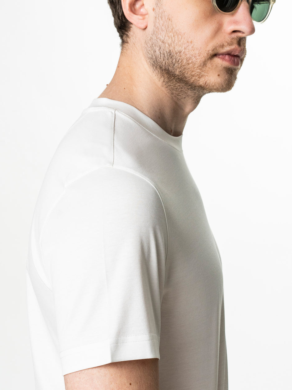 Tricou Premium Barbati Alb Din Bumbac Egiptean Mercerizat BMan278 (7)