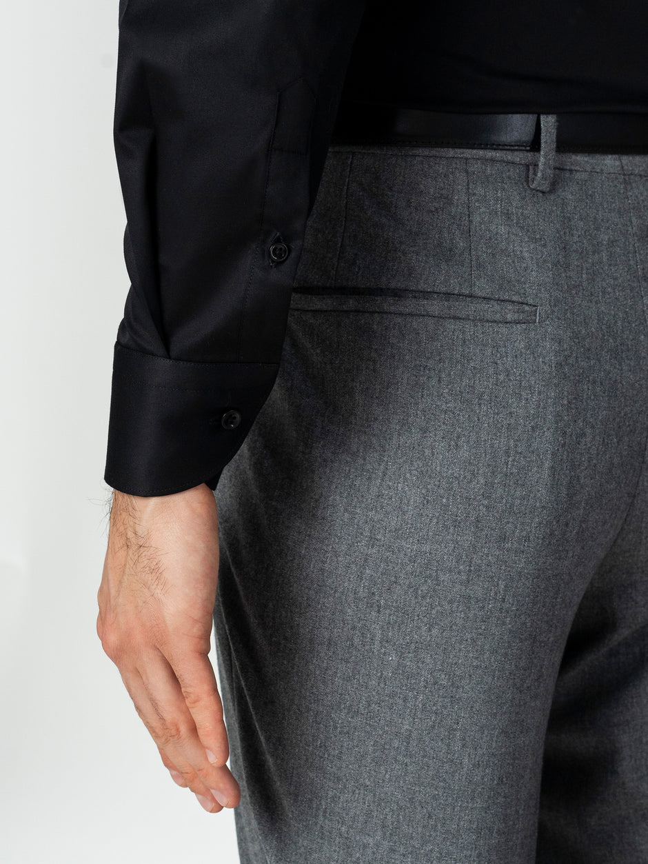 Camasa Barbati Neagra Bumbac Stretch Guler One Piece Spread BMan0404 (9)