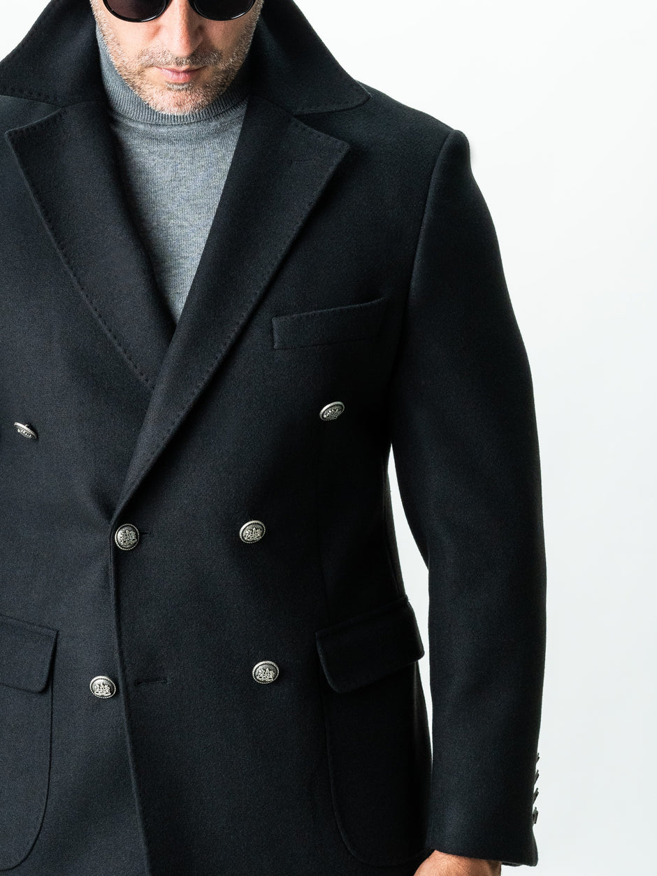 Palton Barbati Toamna Iarna Negru Lana La Doua Randuri Bman123 (3)