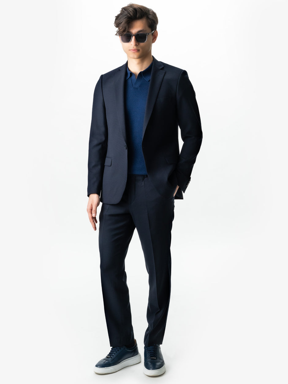 Pulover Barbati Office Bleumarin Guler Polo Fara Nasturi  Bumbac Soft 100% Natural Galbiatti Cotton Toamna&Iarna  BMan0013 (3)