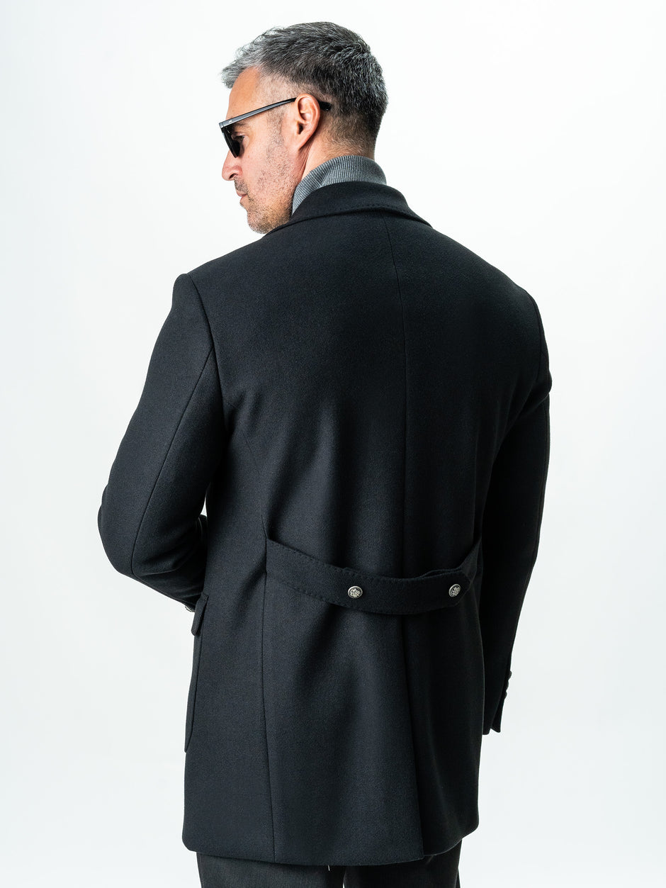 Palton Barbati Toamna Iarna Negru Lana La Doua Randuri Bman123 (5)