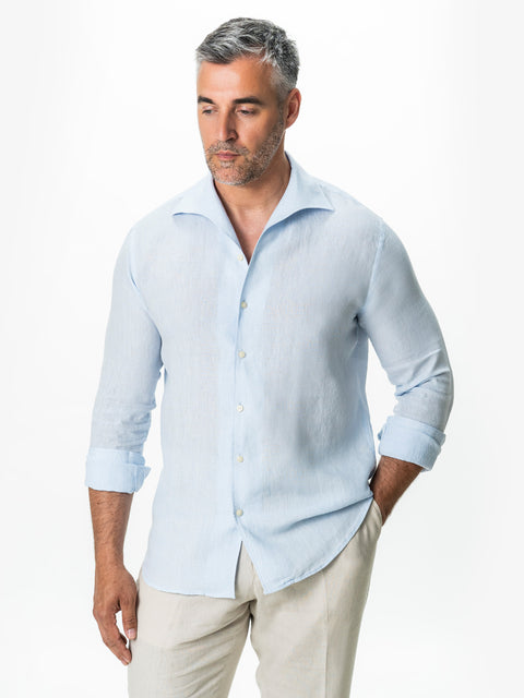 Camasa Barbati Guler Capri Bleu 100% In Natural BMan0079