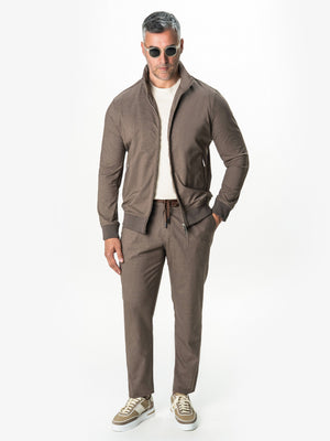 Pantaloni Barbati Casual Bej Taupe Din Lana BMan0104