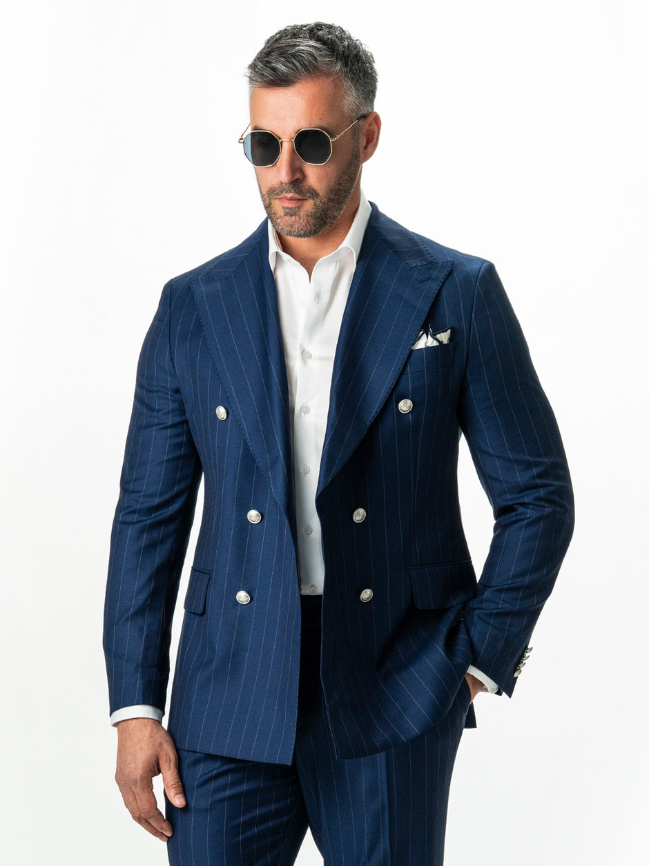 Costum Barbati Albastru Marine Dungi Lana Vitale Barberis Super110 BMan0057 (8)