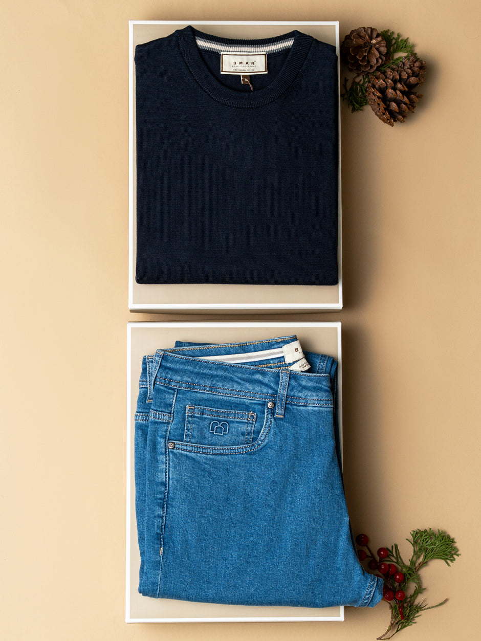 Pachet Cadou Barbati Pulover Cu Fermoar Si Blugi Bman0087 (1)