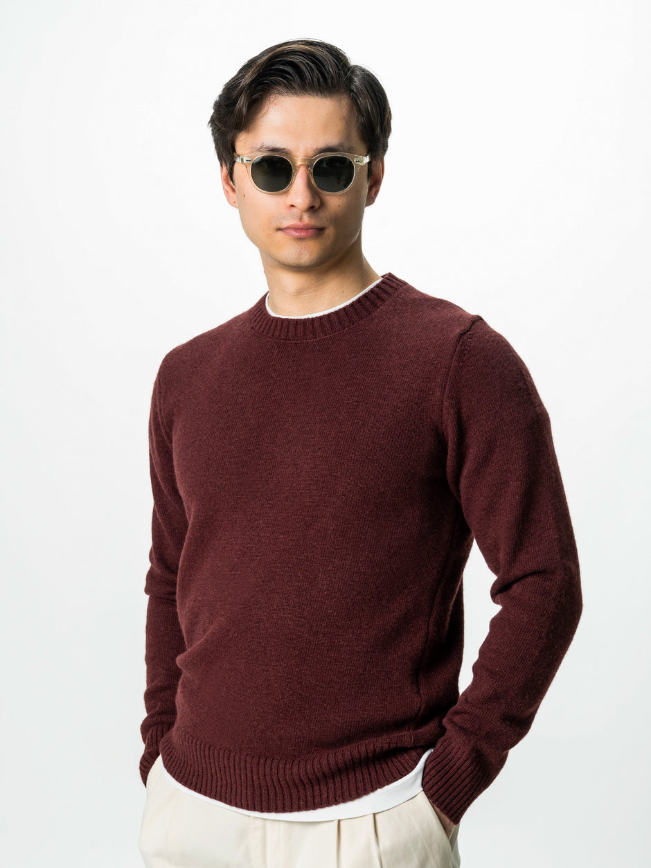 Pulover Barbati Bordo Toamna Iarna Din 100% Lana Lambswool BMan0032 (2)