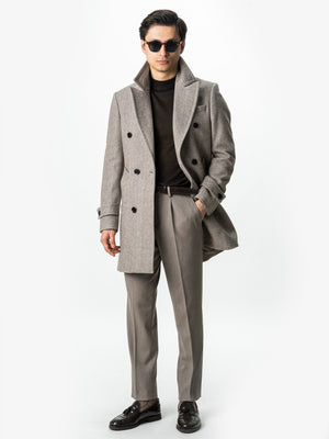 Pulover Barbati Tip Semi Helanca Cafeniu Din Lana Merinos BMan0050