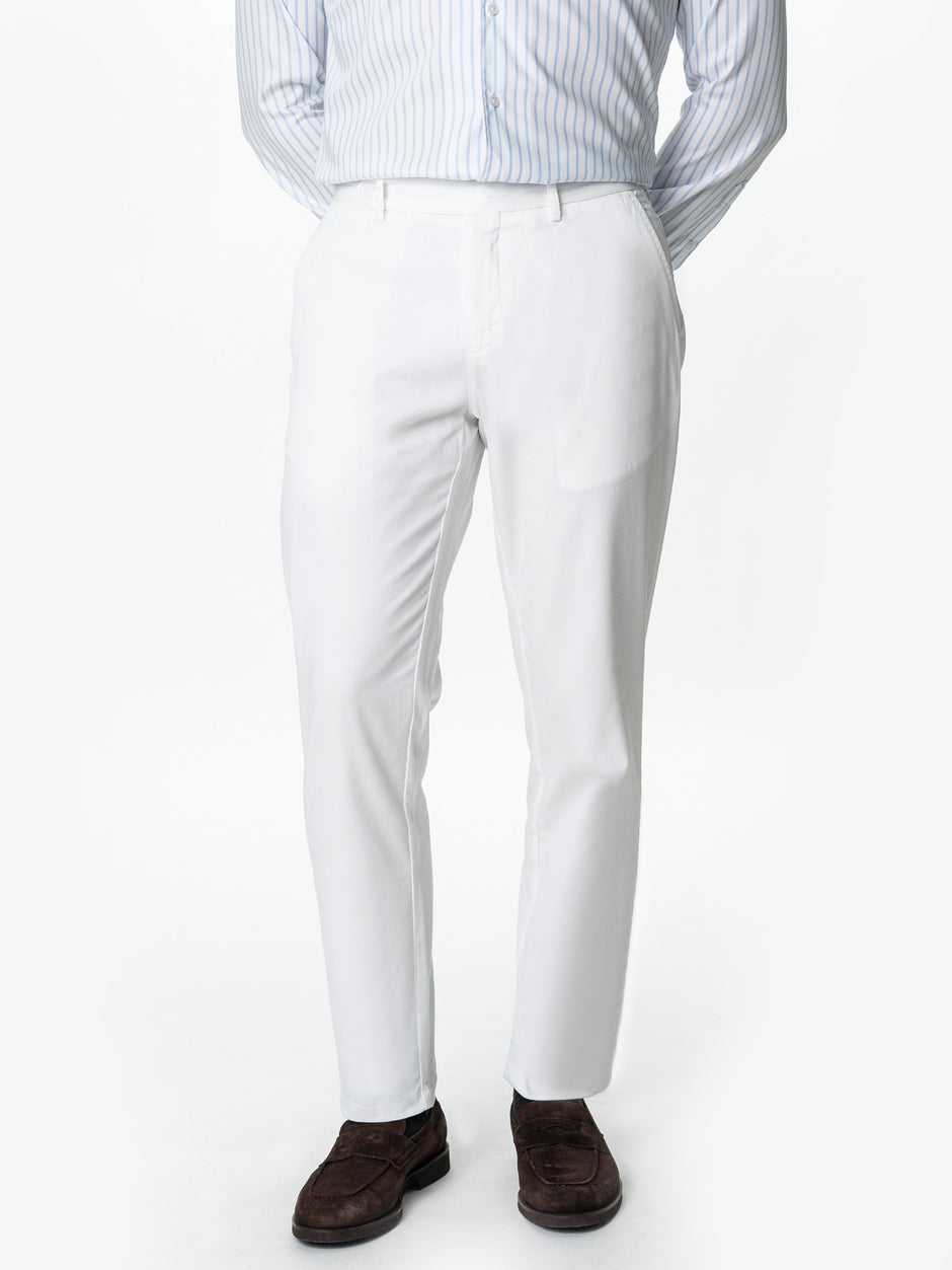 Pantaloni Barbati Chino Albi 100% Bumbac BMan0005 (3)
