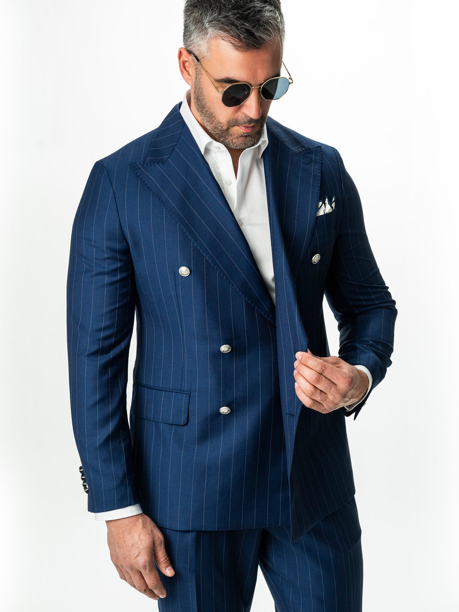 Costum Barbati Albastru Marine Dungi Lana Vitale Barberis Super110 BMan0057 (4)