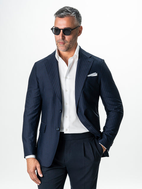 Sacou Office Barbati Bleumarin Inchis 100% Lana BMan0045