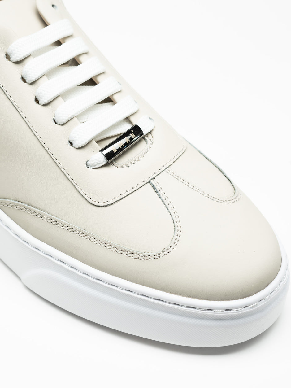 Pantofi Casual Barbati Sneakers Crem Off White Din Piele Naturala BMan0349 (4)