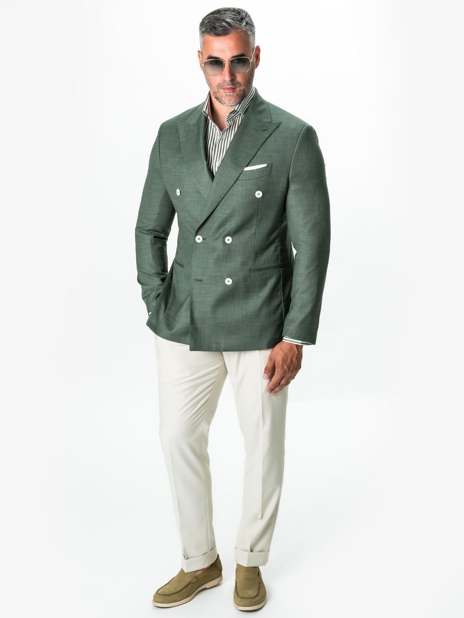 Sacou Barbati Verde De Vara Doua Randuri BMan0007 (3)