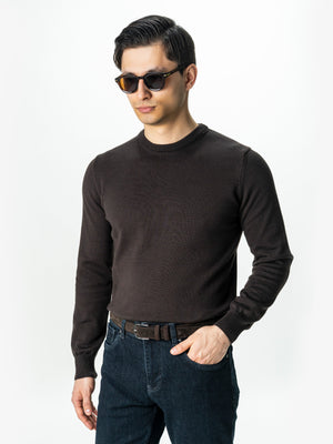 Pulover Casual Cafeniu Barbati 100% Bumbac Levent Cottone BMan0008