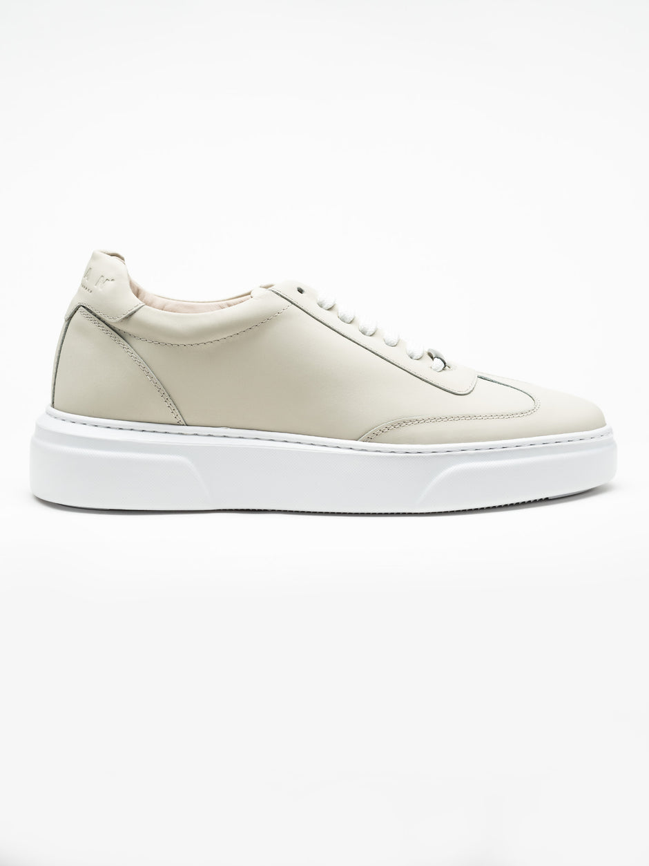 Pantofi Casual Barbati Sneakers Crem Off White Din Piele Naturala BMan0349 (3)