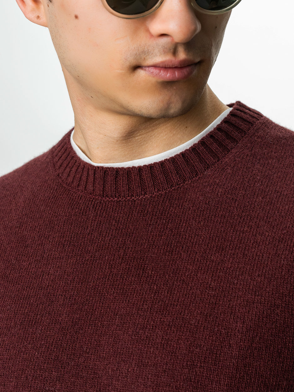 Pulover Barbati Bordo Toamna Iarna Din 100% Lana Lambswool BMan0032 (3)