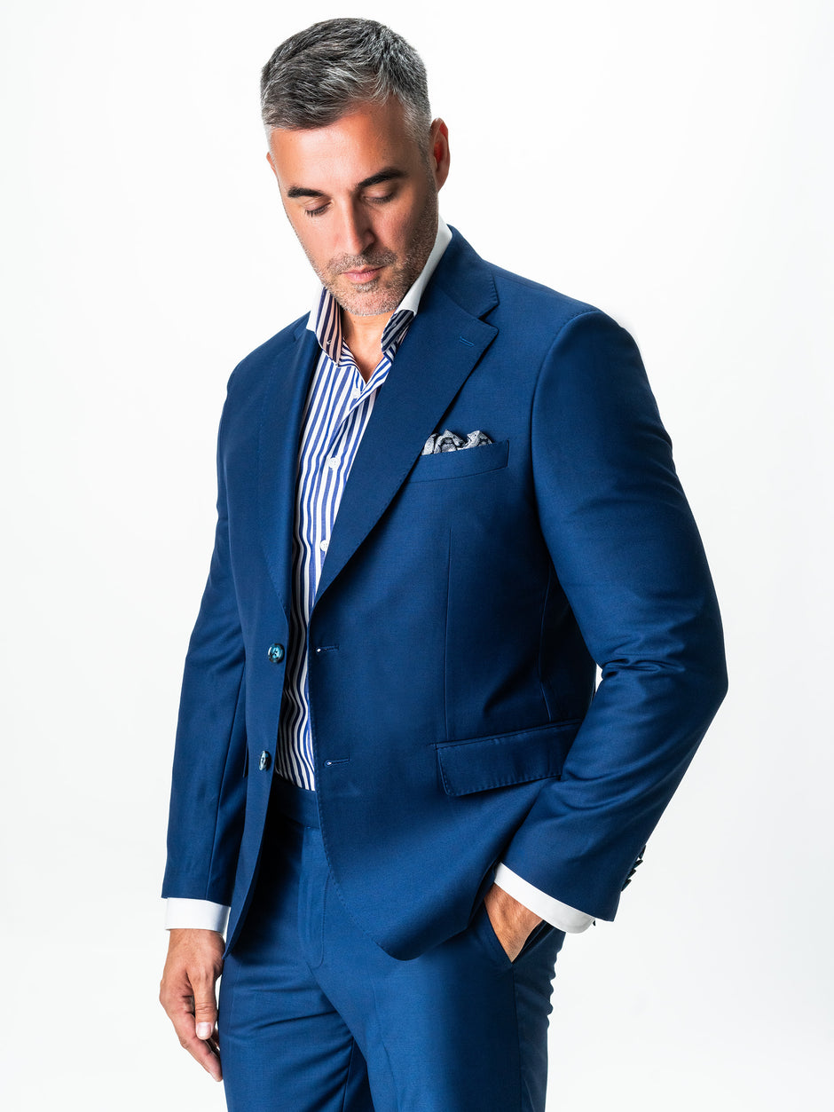 Costum Barbati Albastru All Season Smart Casual Lana Sarto BMan0018 (10)