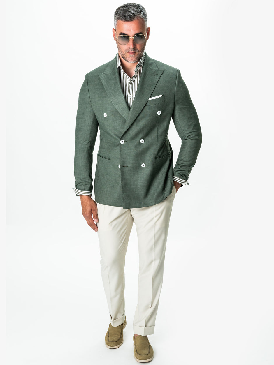 Sacou Barbati Verde De Vara Doua Randuri BMan0007 (9)