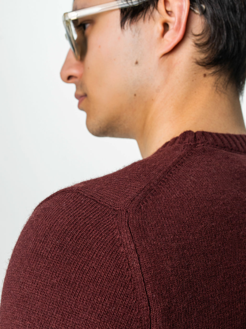 Pulover Barbati Bordo Toamna Iarna Din 100% Lana Lambswool BMan0032 (7)