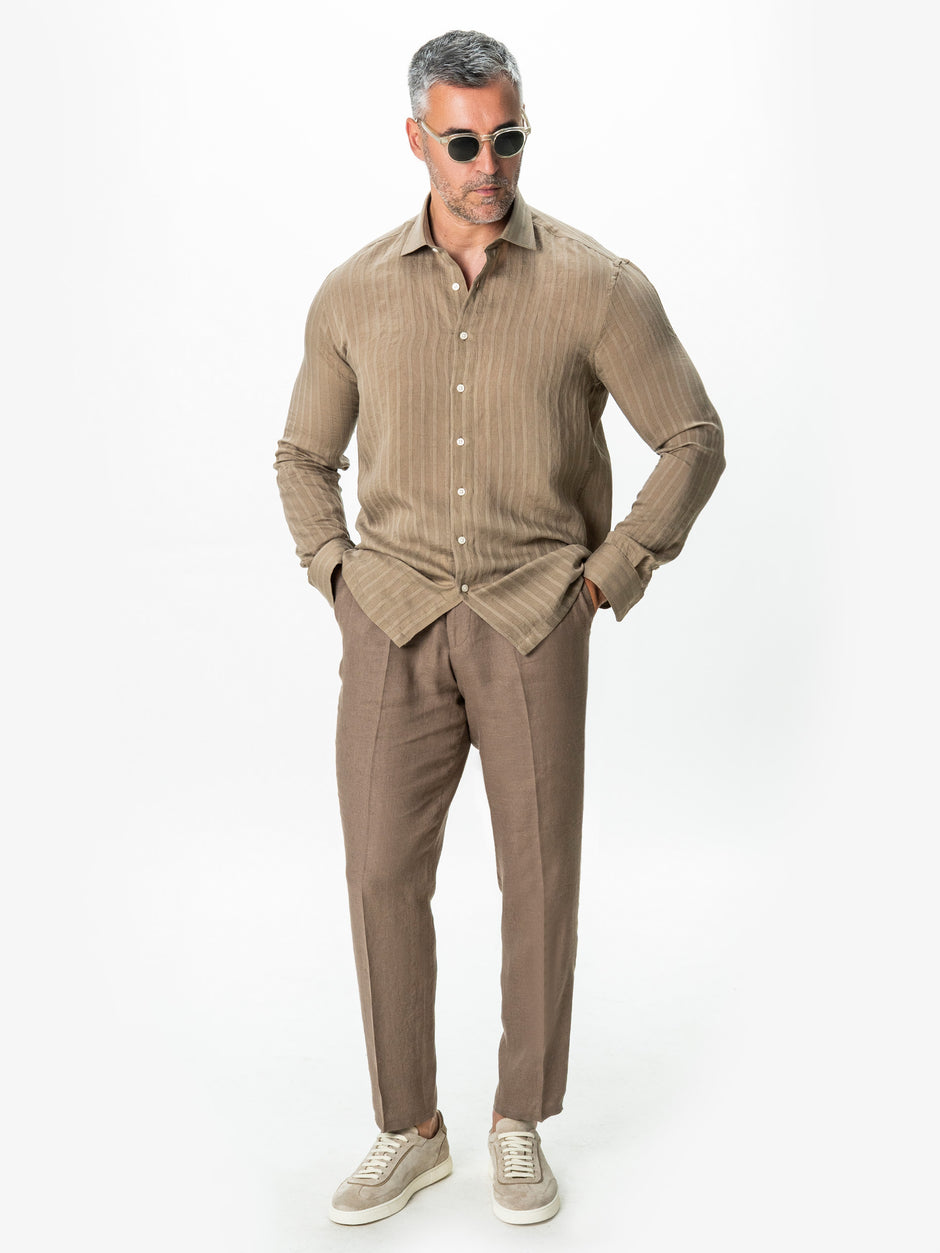 Tinuta Barbati Completa Casual de Vara Caramel Bman1130 (5)
