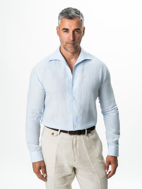 Camasa Barbati Guler Capri Bleu 100% In Natural BMan0079