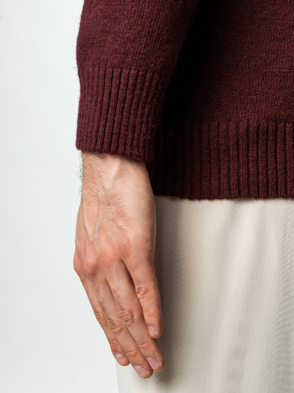 Pulover Barbati Bordo Toamna Iarna Din 100% Lana Lambswool BMan0032 (8)