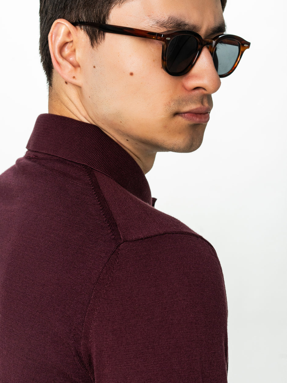 Tricou Rosu Bordo Barbati De Vara Cu Nasturi Guler Polo Bman291 (7)