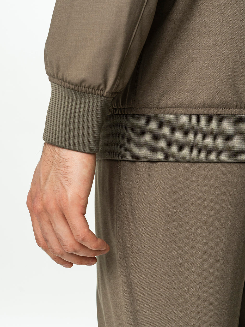 Tracksuit Premium Barbati Bej din Lana cu Gluga Ascunsa BMan0004 (9)