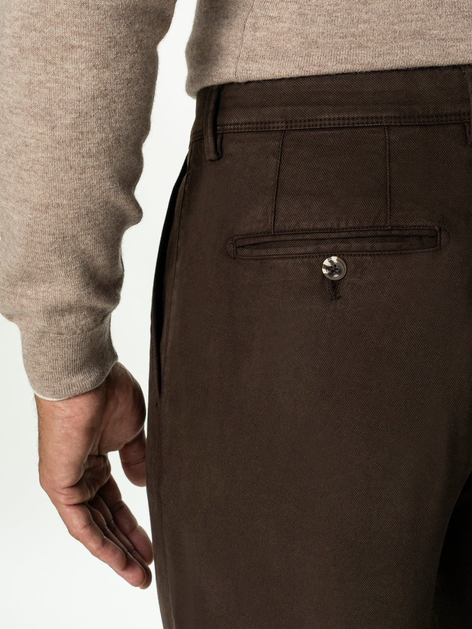 Pantaloni Chino Barbati Maro Cafeniu Bumbac Cu Tencel BMan0130 (5)