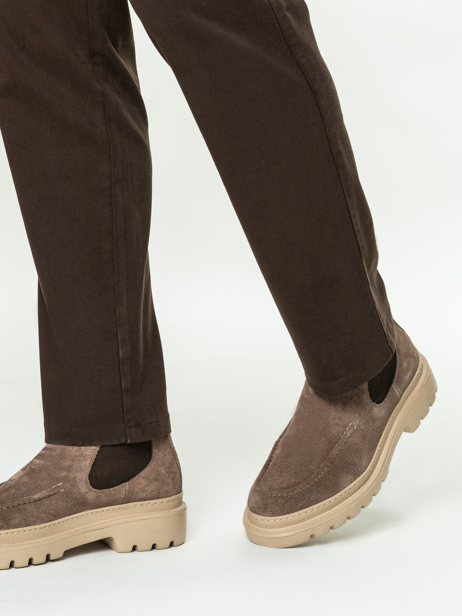 Pantaloni Chino Barbati Maro Cafeniu Bumbac Cu Tencel BMan0130 (3)