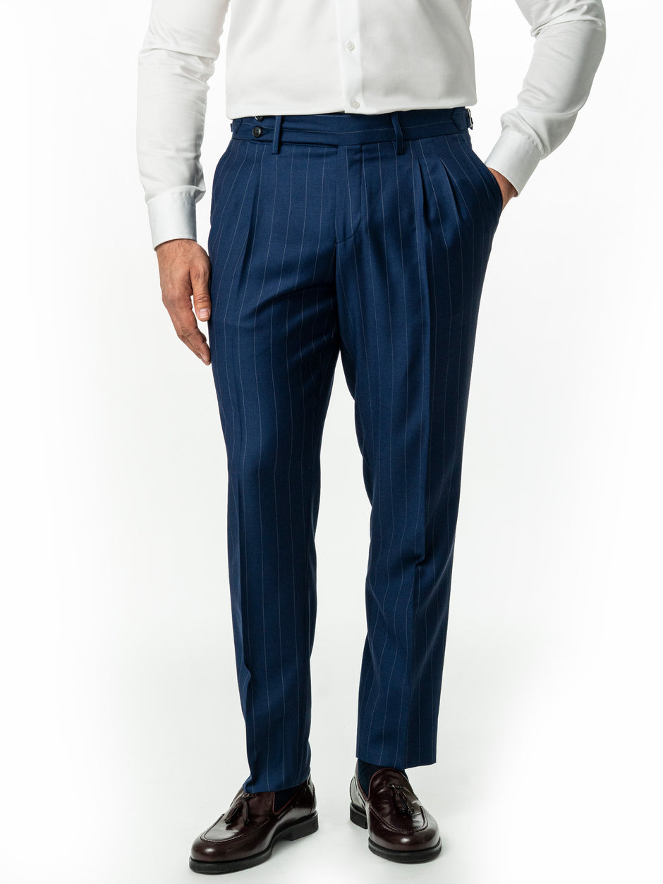 Costum Barbati Albastru Marine Dungi Lana Vitale Barberis Super110 BMan0057 (7)