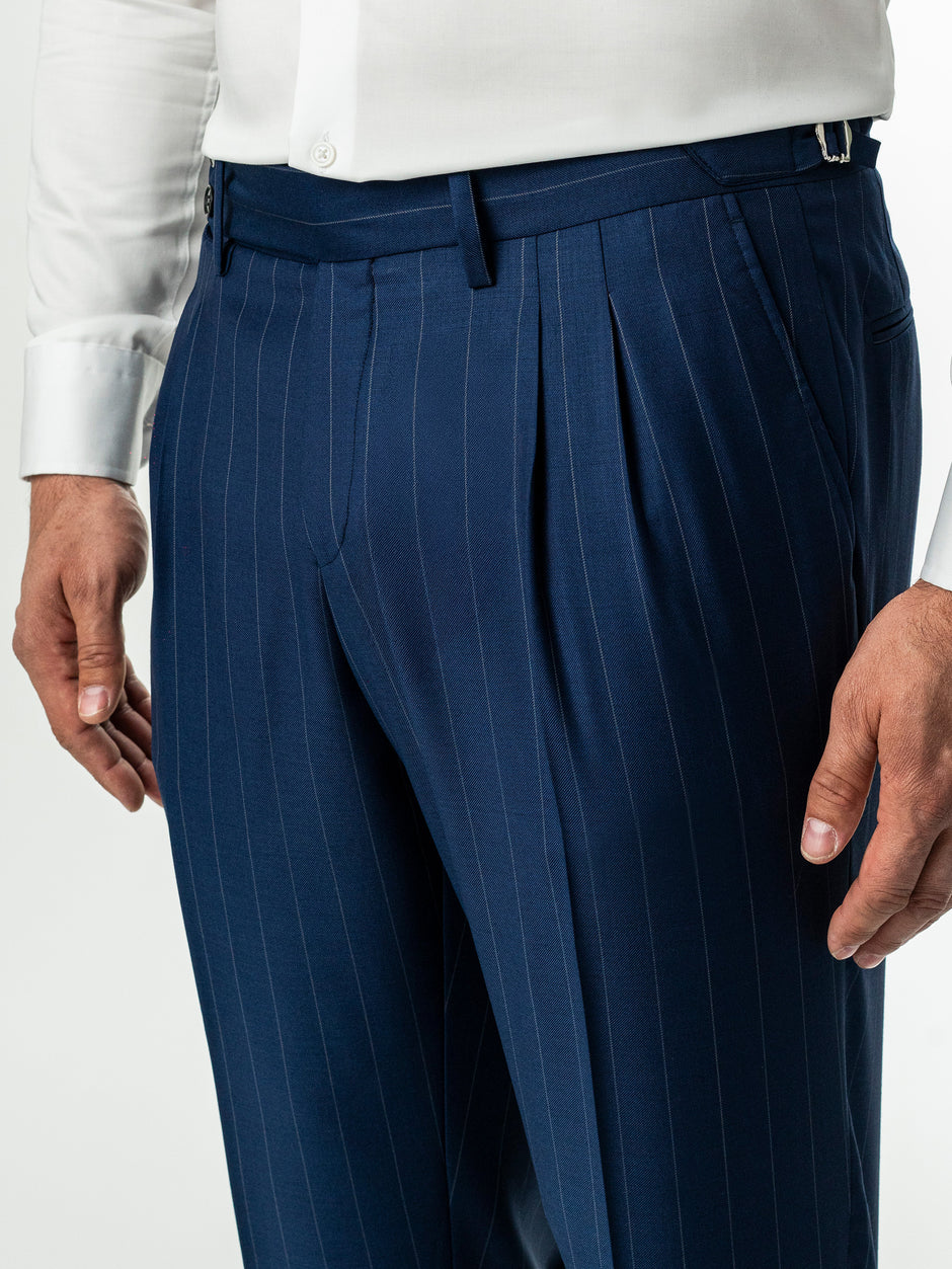 Costum Barbati Albastru Marine Dungi Lana Vitale Barberis Super110 BMan0057 (6)