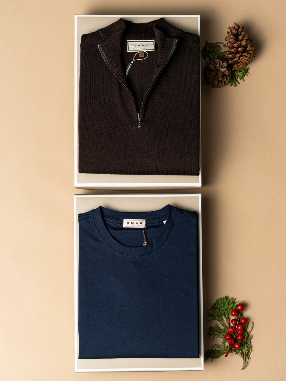 Pachet Cadou Barbati Pulover Cu Tricou Bman0040 (1)