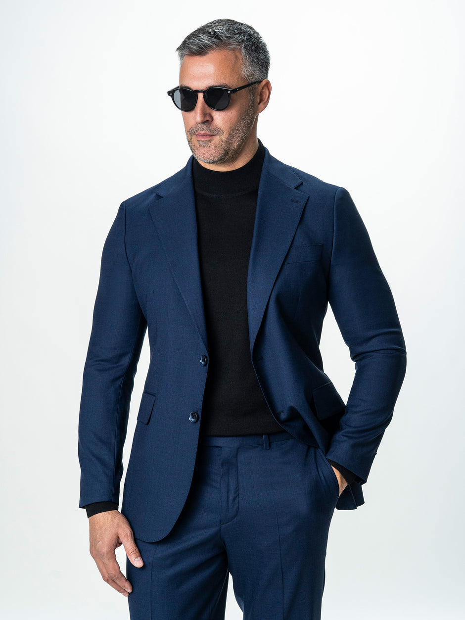 Costum Barbati Elegant Bleumarin 100% Lana Vitale BMan0064 (4)