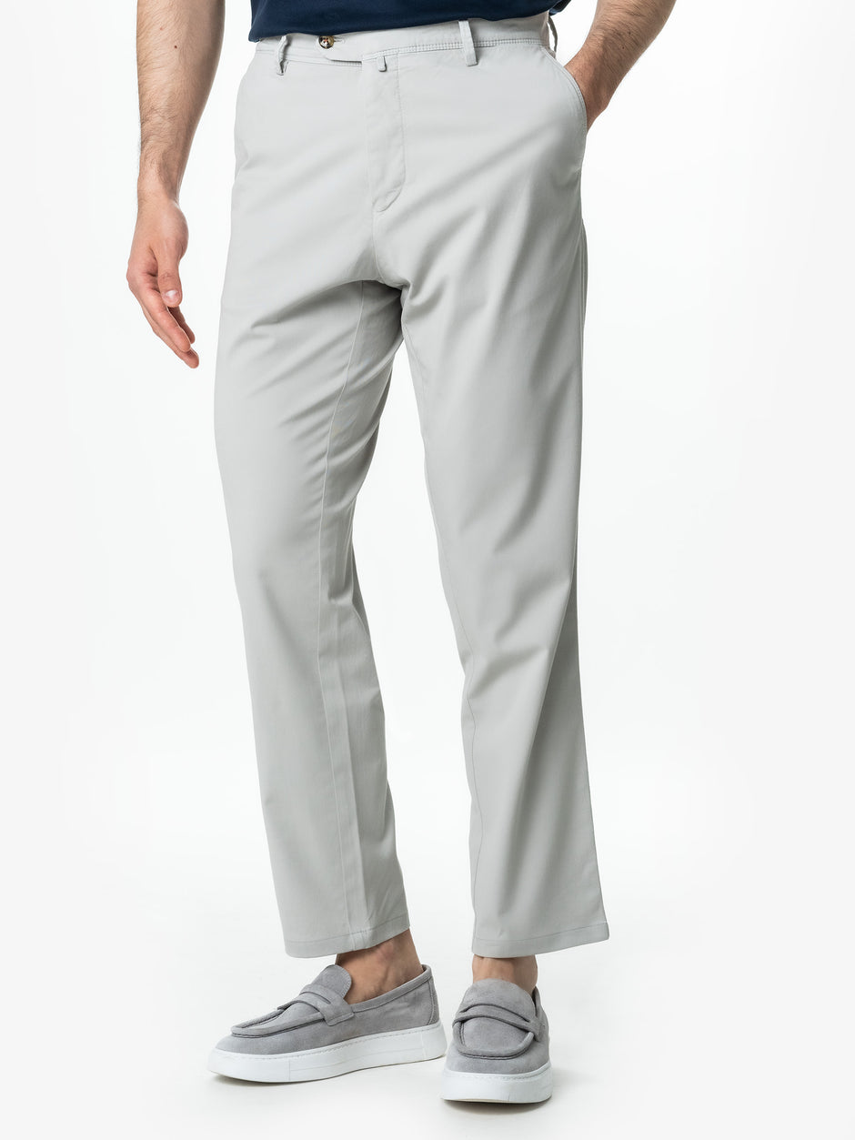 Pantaloni Casual Chinos Barbati Gri Bumbac Natural Santanderia BMan521 (1)