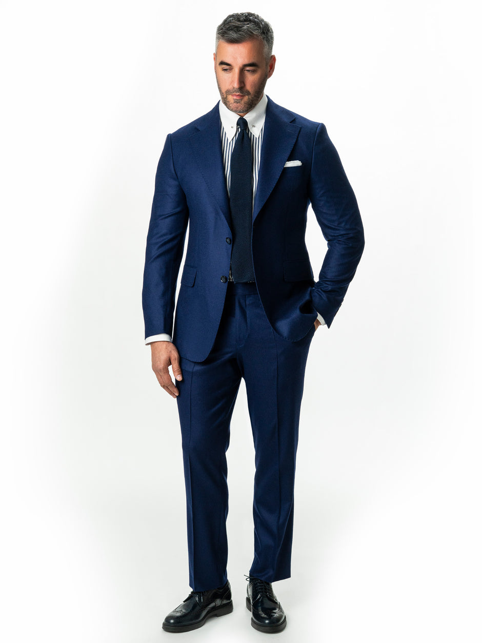 Costum Barbati Albastru Indigo 100% Lana Vitale Barberis BMan0055 (4)