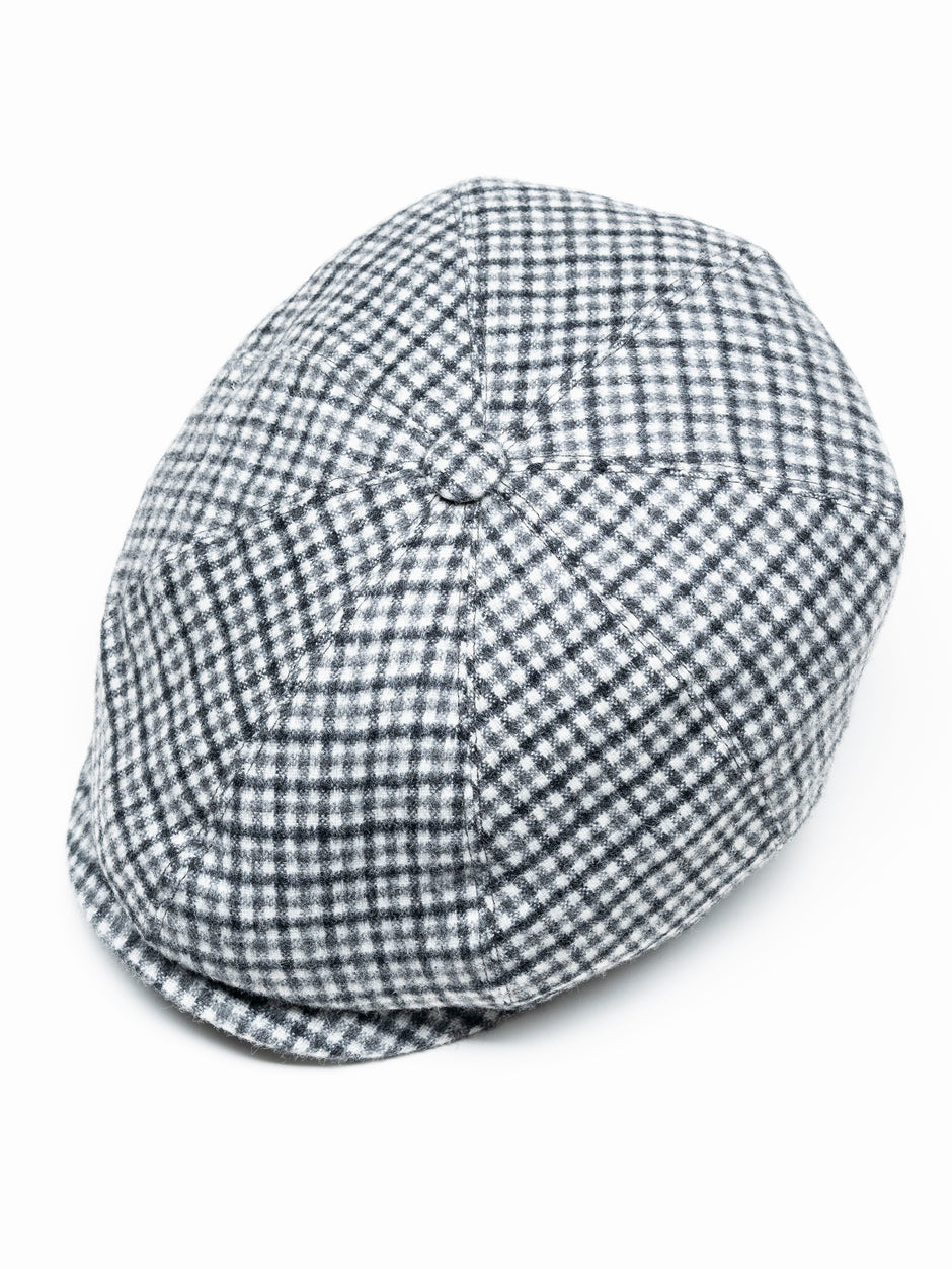 Sapca Barbati Newsboy Gri & Negru Houndstooth Shelby Design Tip Basca De Iarna Gotti BMan0006 (3)